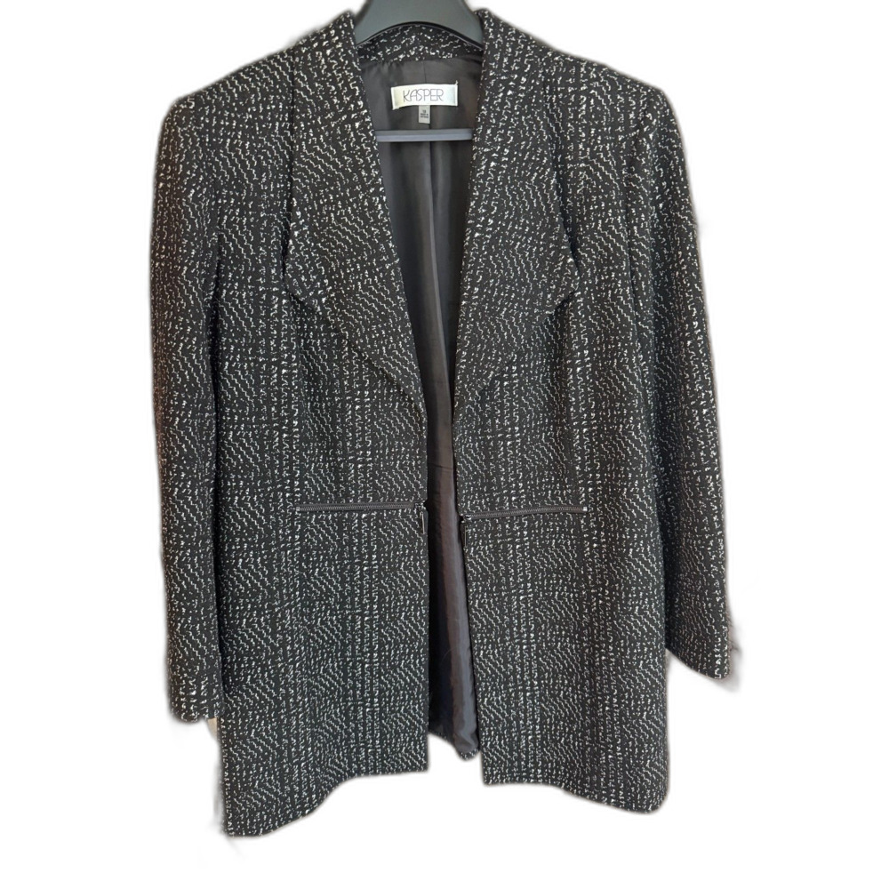 Kasper Black & White tweed blazer, size 18